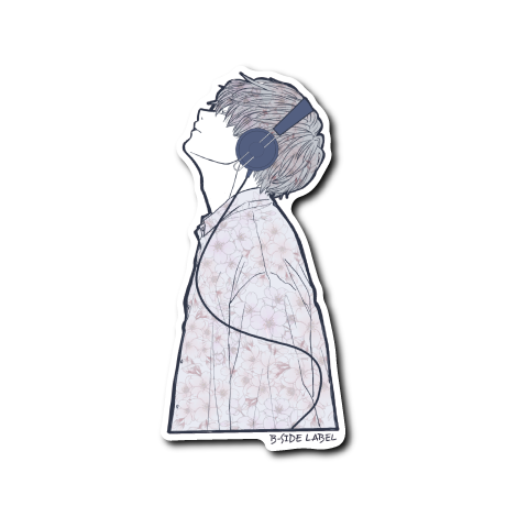 桜ヘッドホン男子(文字なし)