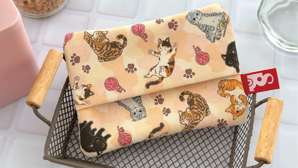 にゃんポ〜ズ集合/ティッシュポーチ