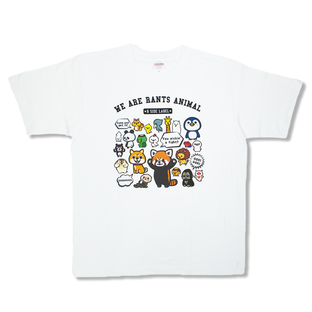 暴言アニマル集合(白)/Tシャツ