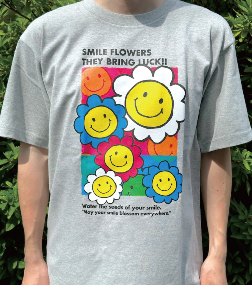 スマイルフラワー(グレー)/Tシャツ