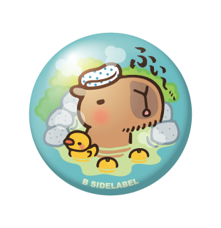 温泉カピバラ/小缶バッジ