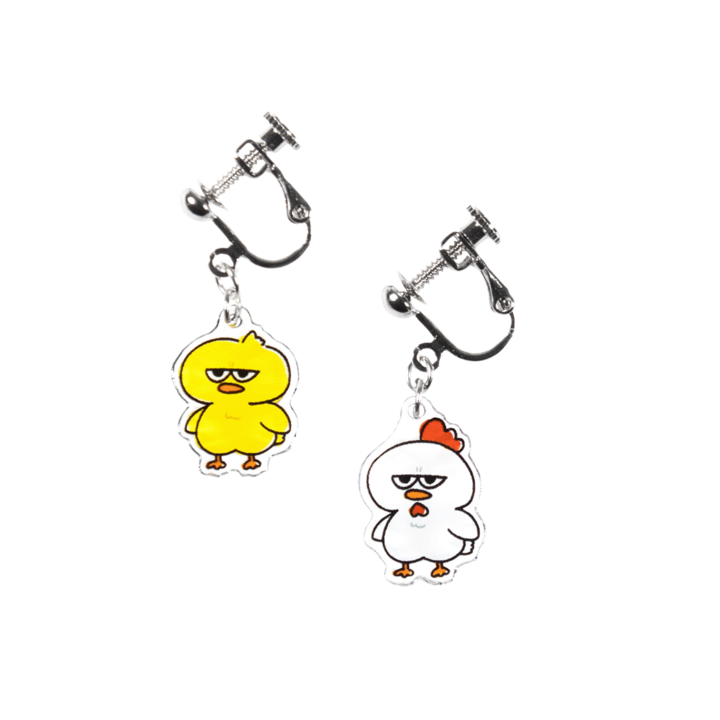 ジト目鳥/イヤリング2個セット