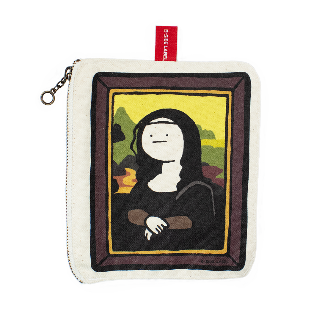 絵画叫び絵画黒服/ファスナーポーチ