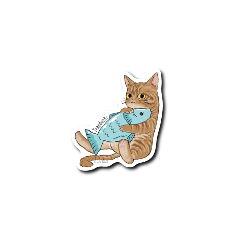 猫と友達の魚(茶トラ)