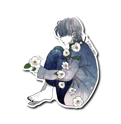 椿寝転び男子(白椿)