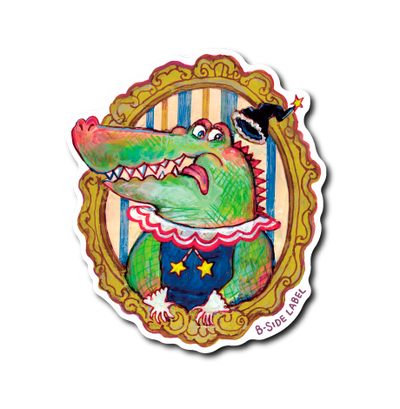 額縁のワニ