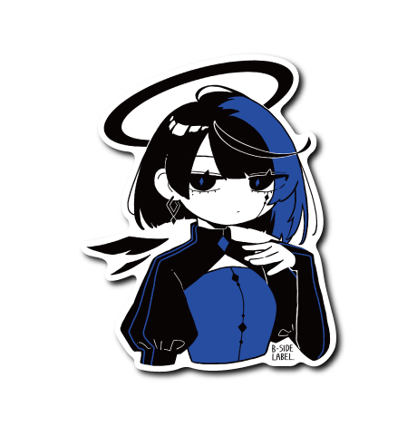 真っ黒ボブ天使(青)