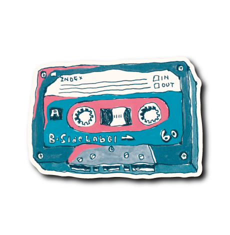 カセットテープ(赤青)