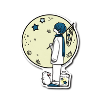 月と星集めの少年(黄色)