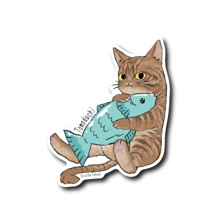 猫と友達の魚(茶トラ)