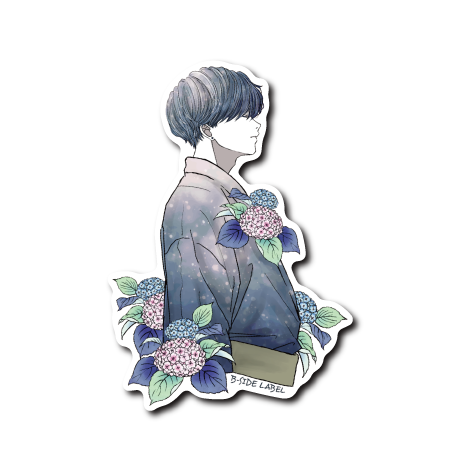 (晴雨企画/晴)和装紫陽花横向き