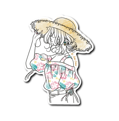 (夏企画)麦わら帽子とトロピカル柄の彼女