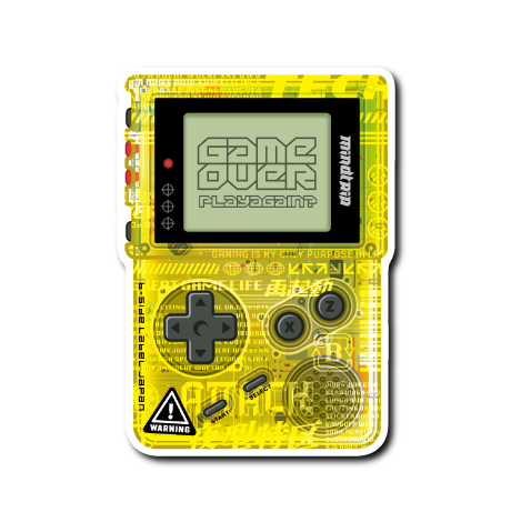 (平成レトロデジタル)携帯ゲーム機(黄)