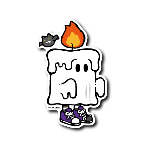 (HW企画)丸目蝋燭お化けと真顔BAT(赤)
