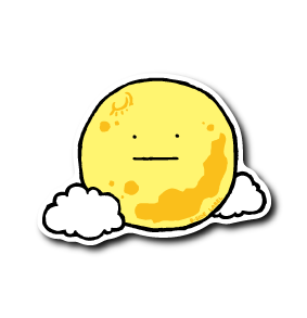 (晴雨企画/夜)真顔お月様マーク