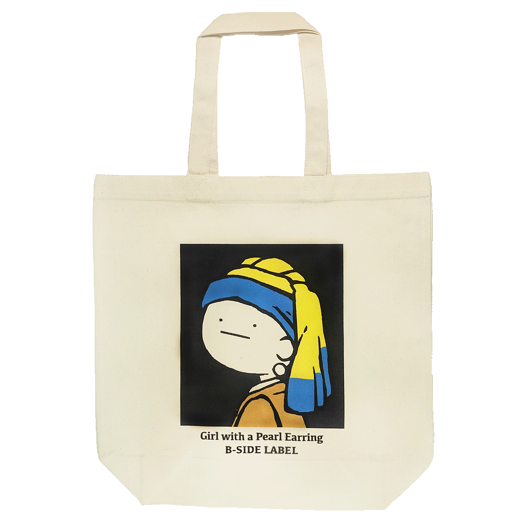 真顔絵画真珠の耳飾り/トートバッグ