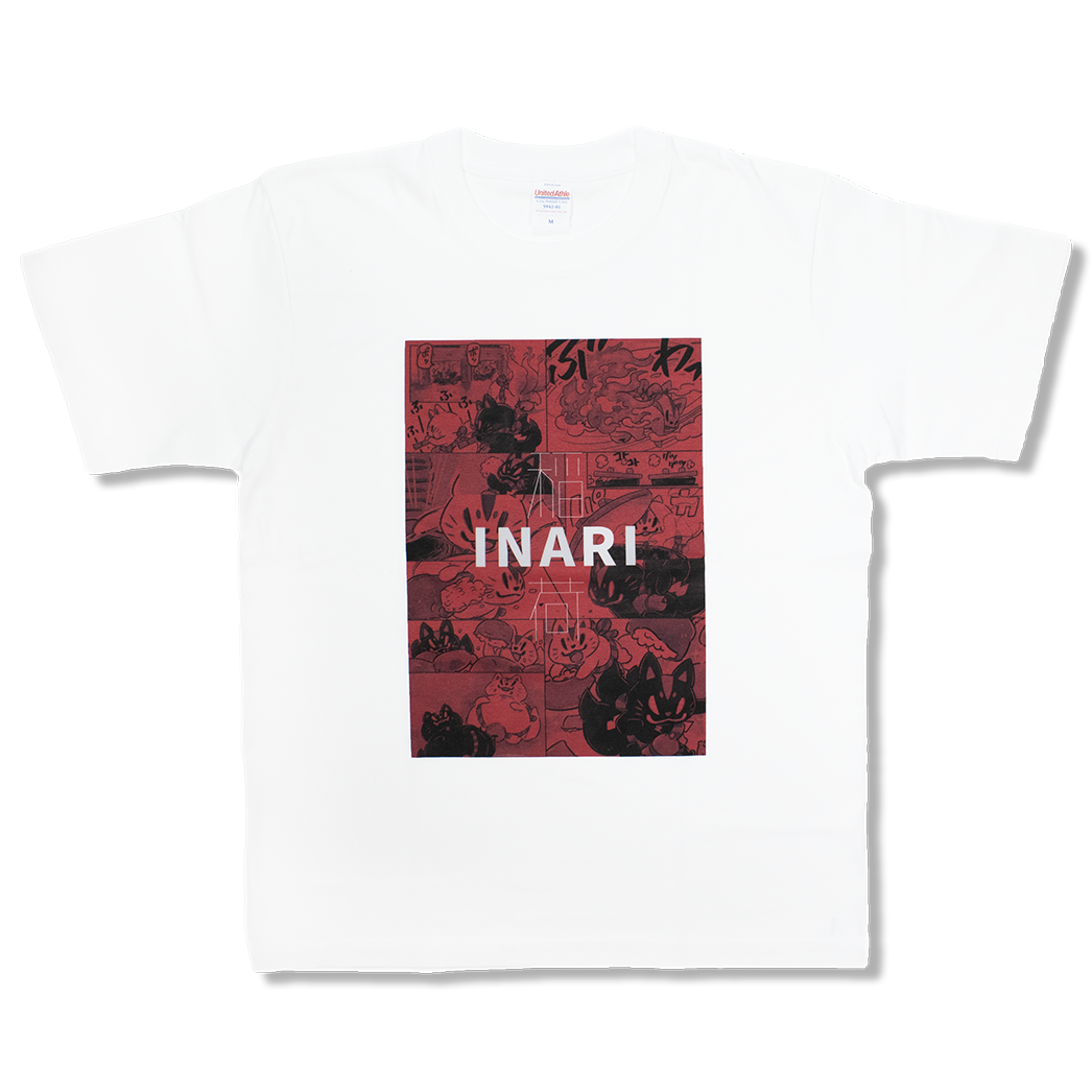 水墨画おいなり(白)/Tシャツ