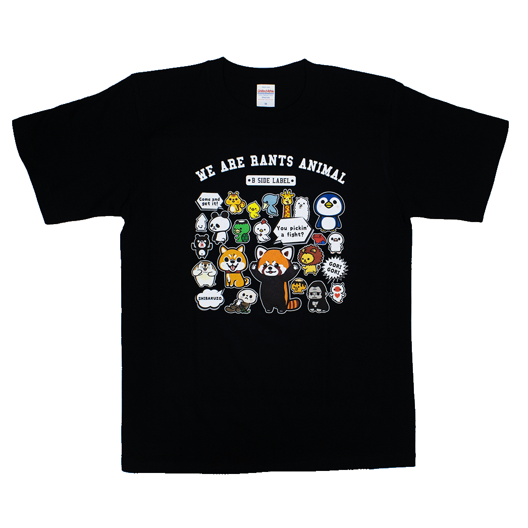 暴言アニマル集合(黒)/Tシャツ