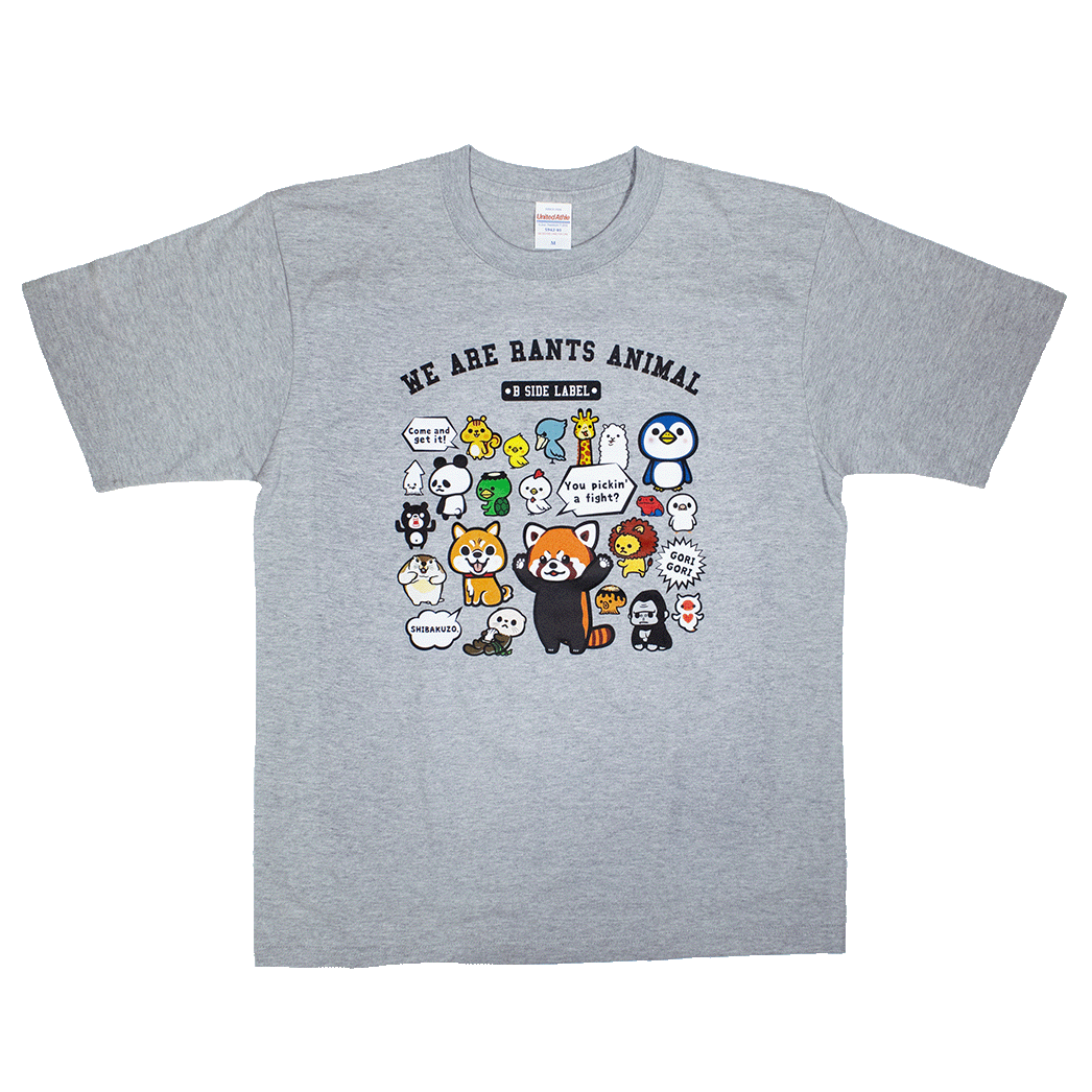 暴言アニマル集合(グレー)/Tシャツ