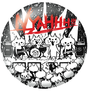 ネコバンド/BIG缶バッジ