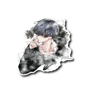 タバコ男子横顔(黒)