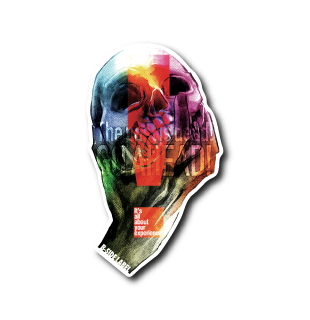 ガイコツ鷲掴み(カラー)