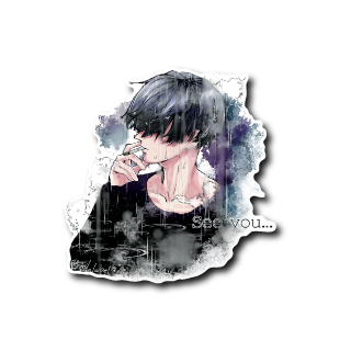 (晴雨企画)タバコ男子(雨)