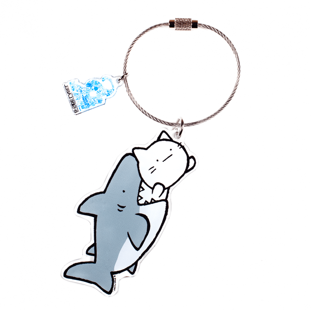 真顔サメねこ/キーリング