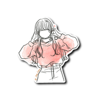 頬ハートポーズ少女