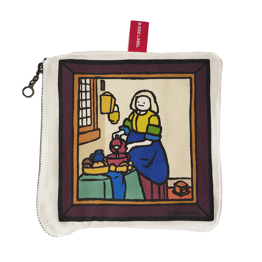 真顔絵画/ファスナーポーチ