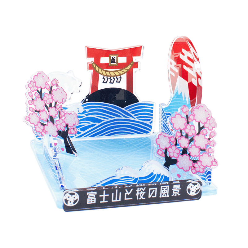 富士山と桜/アクリルジオラマスタンド