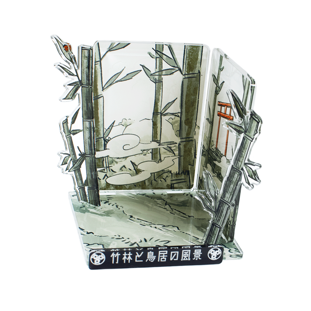 竹林と鳥居/アクリルジオラマスタンド