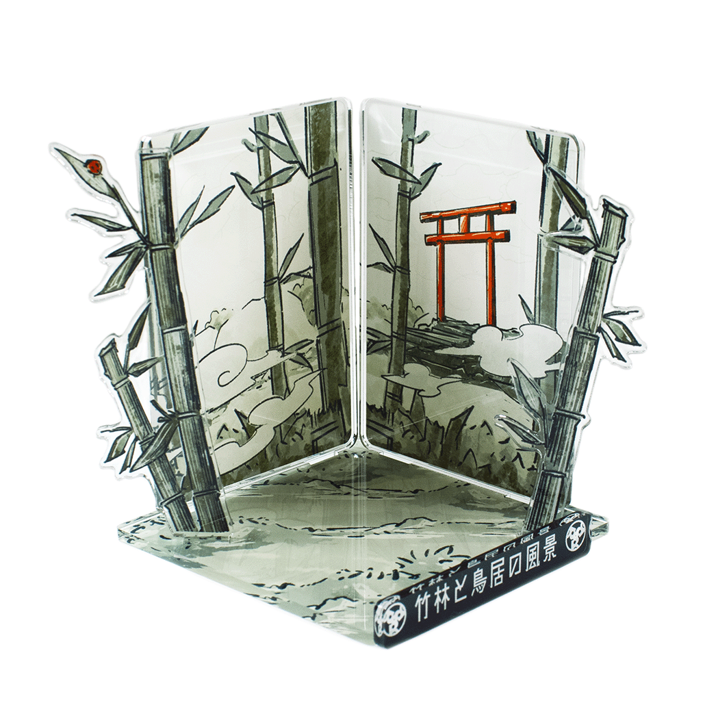 竹林と鳥居/アクリルジオラマスタンド