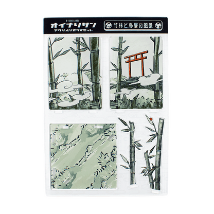 竹林と鳥居/アクリルジオラマスタンド