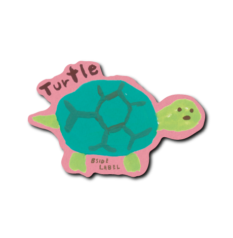 ゆる〜いカメ(ピンク背景)