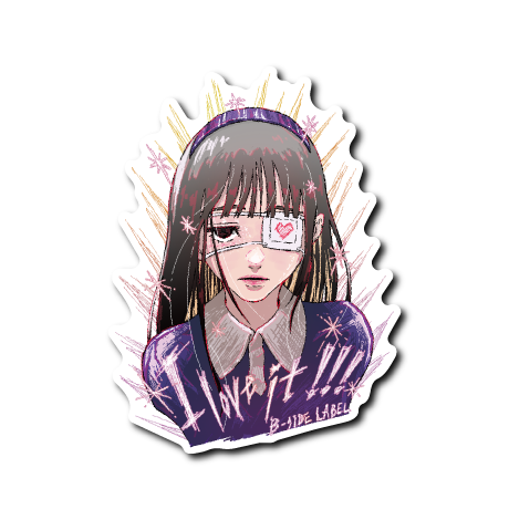 黒目ハート眼帯女子(I love)