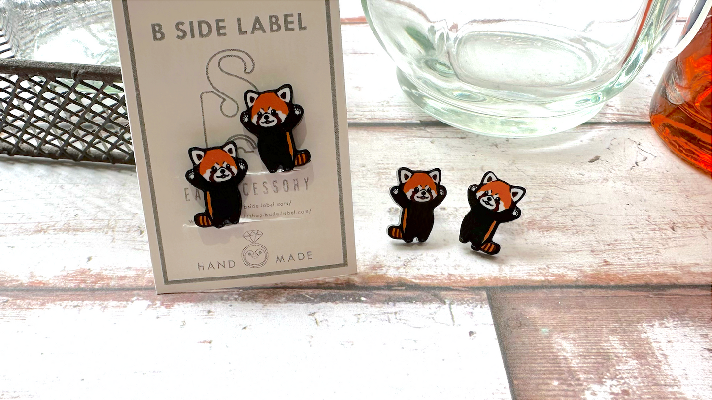 レッサーパンダ/イヤリング2個セット