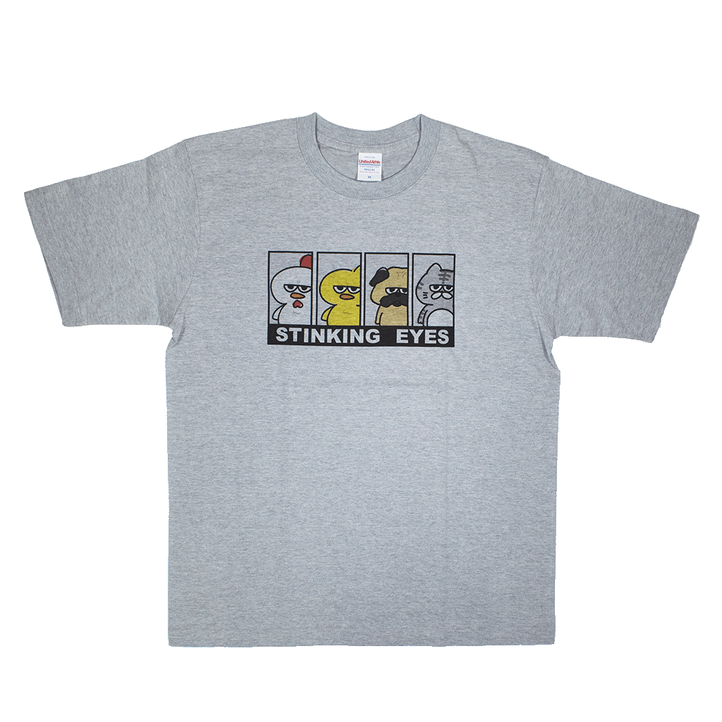 ジト目アニマル(グレー)/Tシャツ