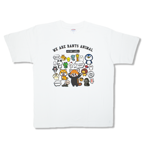 暴言アニマル集合(白)/Tシャツ