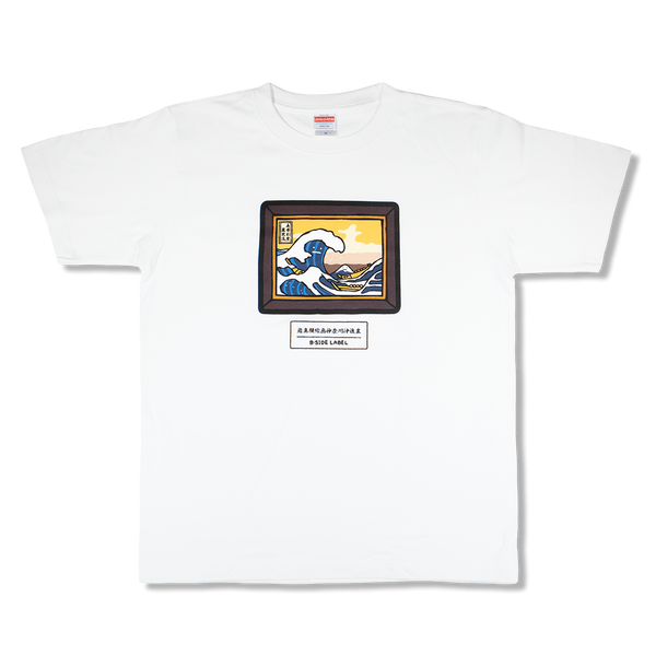 真顔絵画神奈川沖浪裏(白)/Tシャツ