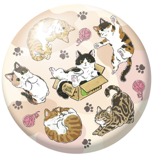 にゃんポ〜ズ集合/BIG缶バッジ