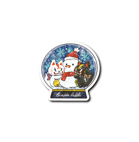 (冬企画)おいなりスノードーム/蓄光ステッカー