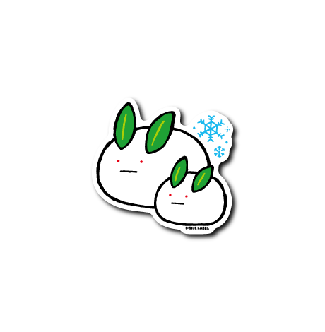 (冬企画)真顔雪兎/蓄光ステッカー