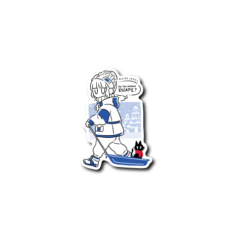 (冬企画)デフォ雪ぞり女子/蓄光ステッカー