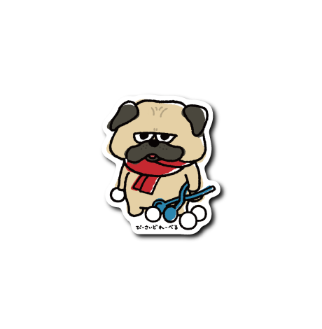 (冬企画)ジト目犬雪合戦/蓄光ステッカー