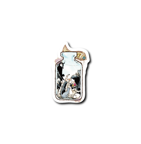 (ネコ企画)黒猫アリスと猫達/蓄光ステッカー