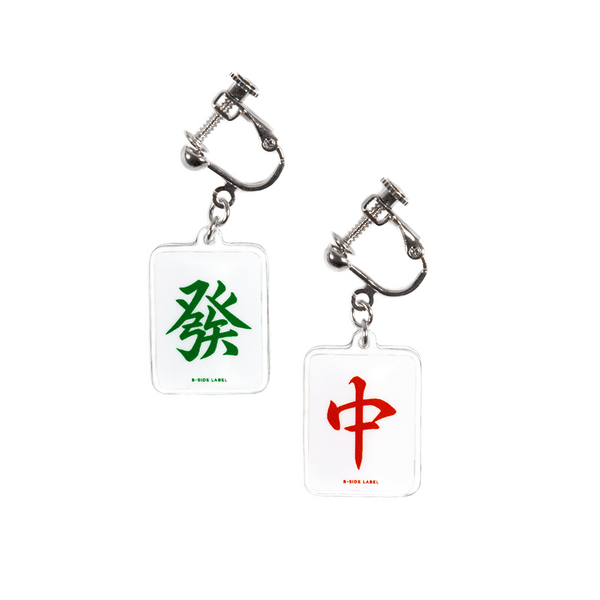 麻雀牌/イヤリング2個セット