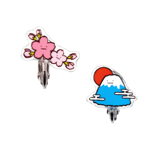 富士山と桜/イヤリング2個セット