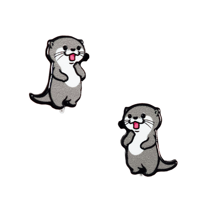 直立カワウソ/イヤリング2個セット