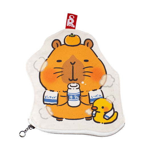 カピバラ風呂上がり/ファスナーポーチ